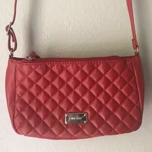Small Red Quilted NINE WEST Crossbody Purse